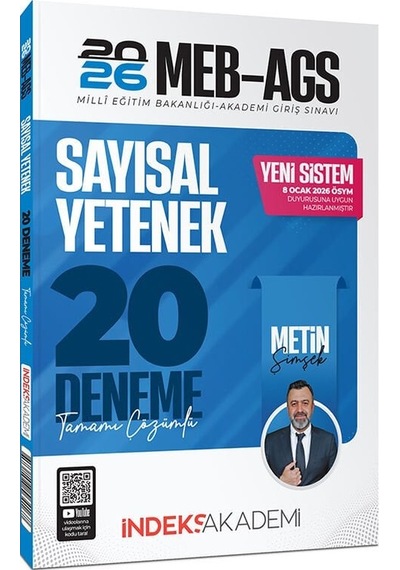 Yeni Ags - İndeks Akademi 2026 Meb-ags Sayısal Yetenek 20 Deneme Çözümlü - Metin Şimşek İndeks Akademi Yayıncılık