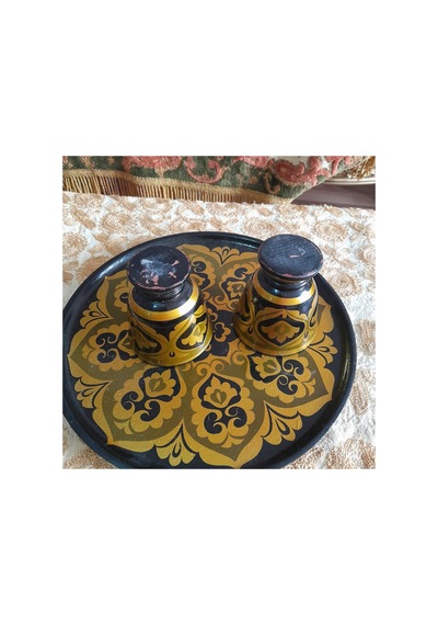 Rusya Tabak Ve Kadehler Sarı