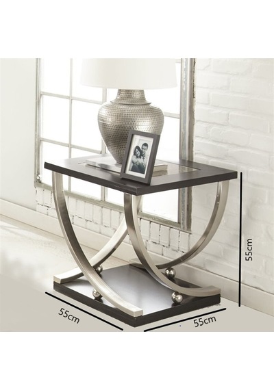 Sare Paslanmaz Metal & Ahşap Yan Sehpa