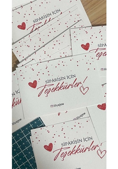 Kişiye Özel E-ticaret Teşekkür Kartı 5x8 Cm 250 Adet