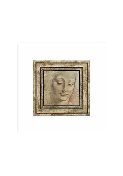 Baş Etüdü Leonardo Da Vinci Baskılı Taş Tablo 25x25