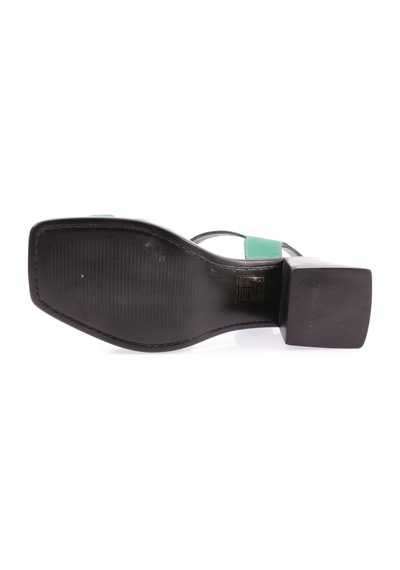 Dgn 19001-2108 Kadin Önü Örgülü Topuklu Sandalet 19001-2108-R12563 Çimen Yeşili