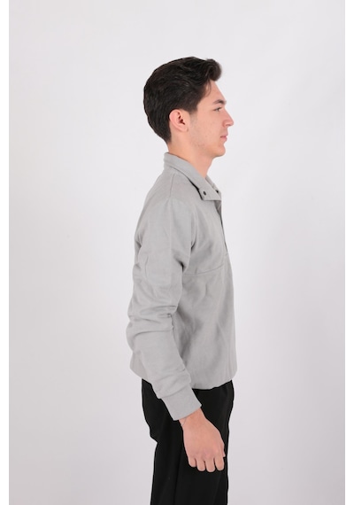 Five Pocket Fp24b2105 Erkek Dik Yaka Çıt Çıtlı Sweatshirt Gri