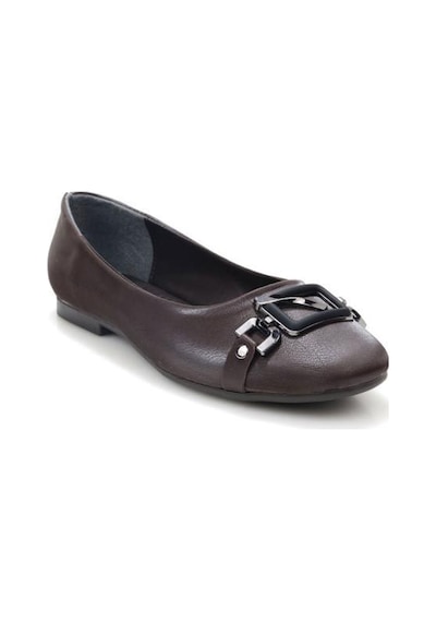 Papuçcity Fendi 03417 Kadın Günlük Tokalı Babet Kahve