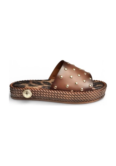 Fox Shoes Y390400003 Kahverengi Hakiki Deri Kadın Terlik Kahverengi
