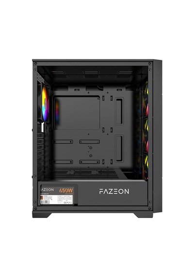 Fazeon F11 Plus 650w 80+ Bronze Tempered Glass Mesh 4x Rgb Fanli Siyah Atx Bilgisayar Kasasi