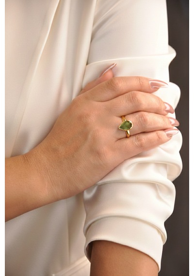 Kadir Jewellery 22 Ayar Altın Kaplama Zirkon Taşlı Ayarlanabilir Kadın Moda Yüzük Çok Renkli