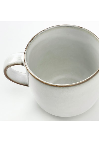 Ikea Gladelıg Seramik Kupa 8 Cm 370 Ml Krem - Gri 1 Parça Çok Renkli