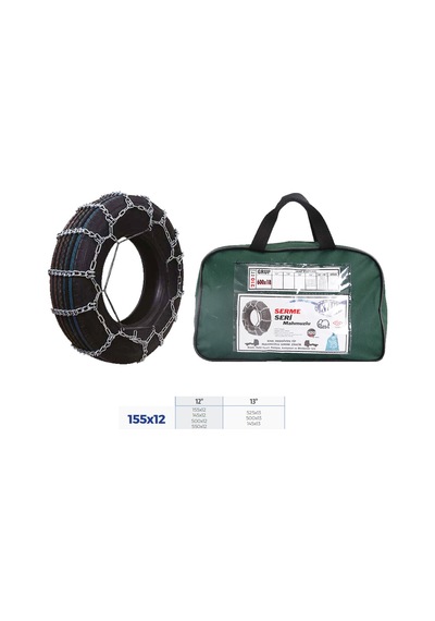 Depomıx Patinaj Zinciri Binek Ve Hafif Tic.araç Serme 12-13 Jant 155x12 Zincir Ebatları İçin Resime