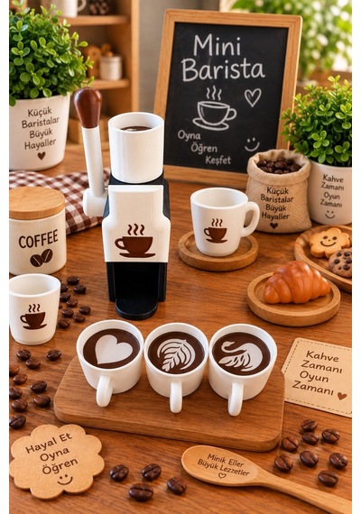 Mini Barista Kahve Makinesi Oyuncak Seti Çocuklar İçin