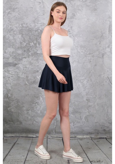 Sea Queen Kadın Yüksek Bel Toparlayıcı Şortlu Etek Lacivert - 650035427 Lacivert
