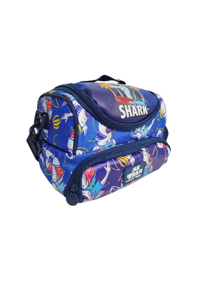 Me Team Shark Baskılı İki Bölmeli Beslenme Çantası - Erkek Çocuk Açık Mavi