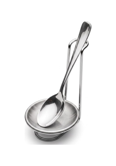 Paslanmaz Çelik Kepçe Standı, Yemek Yağ Lekelerine Karşı Temiz Tutan Dik Metal Gövde, Kevgir Kaşık Çırpıcı Mutfak Seti Altlığı, Kaşıklık, Tezgah Ve Mutfak İçin Hijyen Altlık
