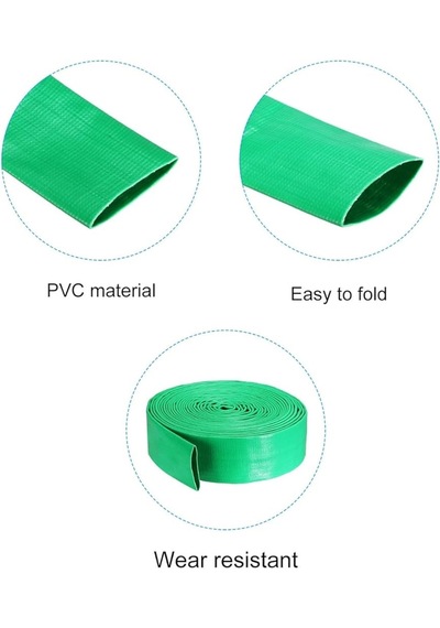 Besttech 4" - 25 Metre Uv Katkılı Pvc Kaplı Tekstil Örgülü 7 Bar Layflat Yassı Verici Hortum