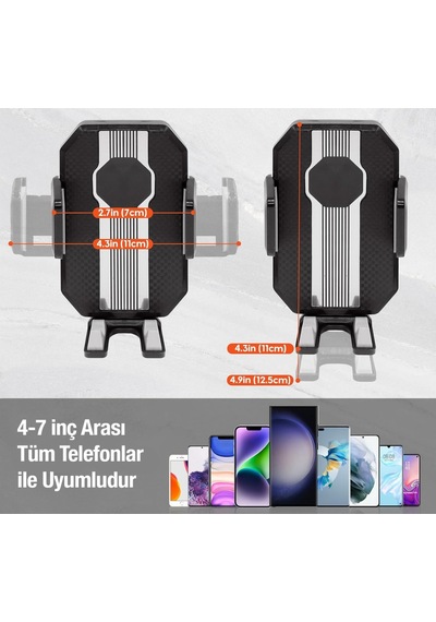 Araç Suv Kamyon Tır 360 Derece Ayarlanabilir Vantuzlu Telefon Tutucu Cz64339 1 Adet