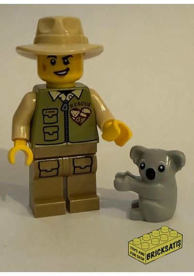 Orjinal Lego Minifigür Conservationist With Koala