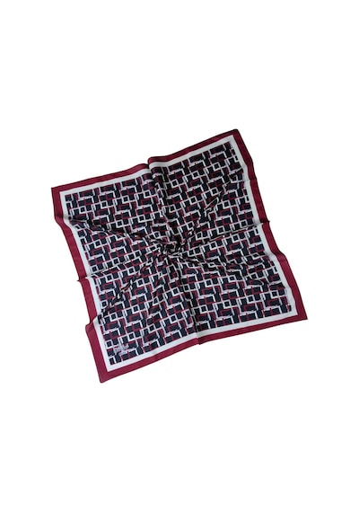 Mim Eşarp Vav İpek Kadın Micro Twill Sport Desenli Eşarp Bordo - Siyah