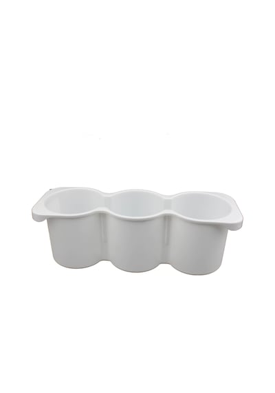 Lüks plastik Kavanoz Organizeri 3 Bölmeli Beyaz
