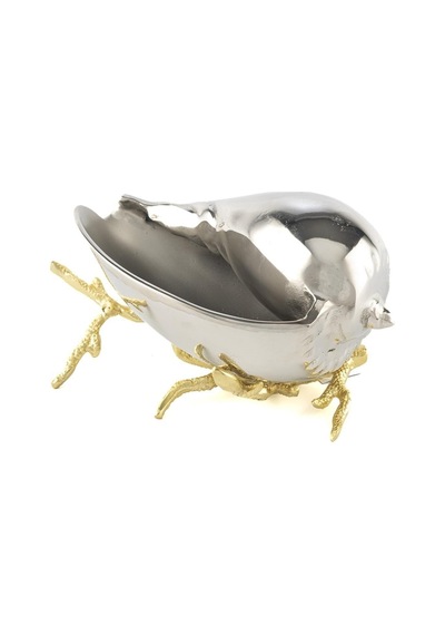 Gold Gümüş Mercanlı Deniz Kabuğu 25x15x13cm