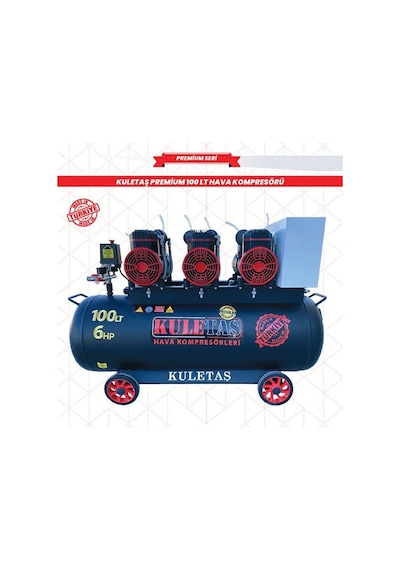 Kuletaş 100 Litre Premium Hava Kompresörü Yağsız Sessiz 6 Hp