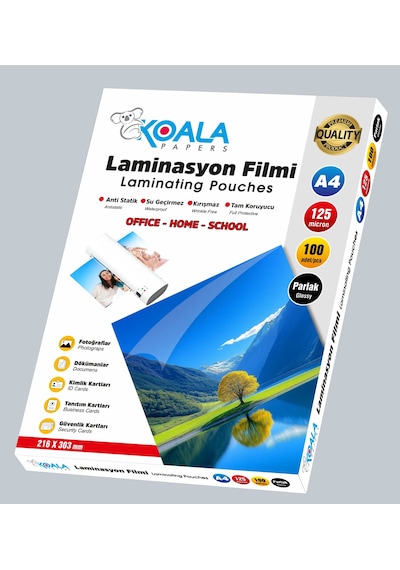 Laminasyon Filmi Parlak A4 125mıc 100lü A4