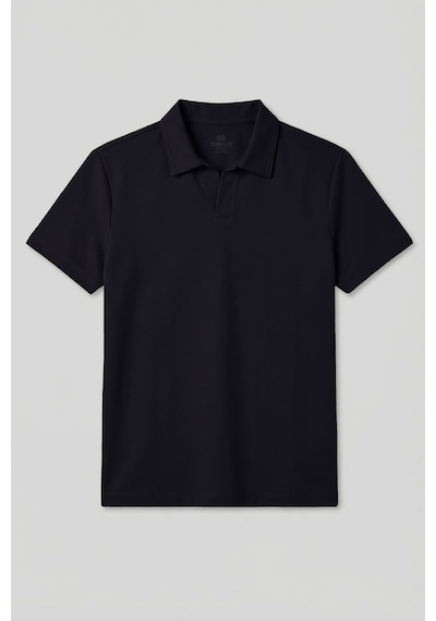 Lacivert Rahat Form Yumuşak Dokulu Polo Yaka Erkek T-shirt - 88496
