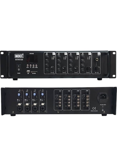 Midex Matrix-1200 4 Bölgeli Matrix Mikser Anfi 4X300W 1200W