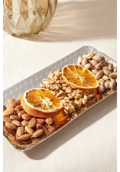 Karaca Loren Dekoratif Tepsi 25x12 cm Gümüş
