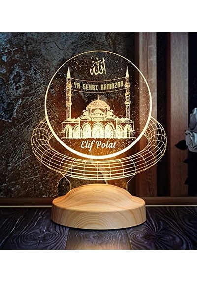 Ayrex Özel Isim Soyisim Ve Mahya Yazısı Yazılabilen Camii 3d Led Lamba Diğer