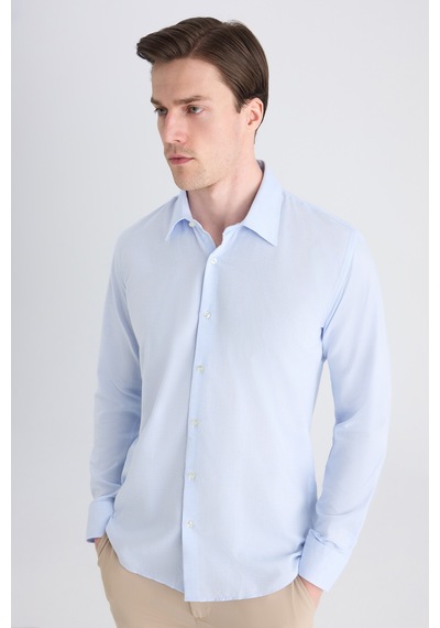 Twn Slim Fit Mavi Armürlü Gömlek 5ef02hd12282m Çok Renkli