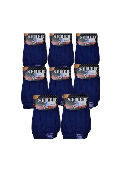 8'li Erkek Penye Boxer Lacivert