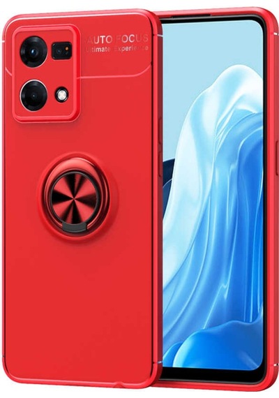 Oppo Reno 7 4G Kılıf Zore Ravel Yüzüklü Silikon Kılıf