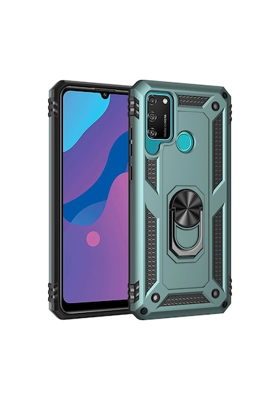 Newface - 5 - Huawei Y6p Kılıf Sofya Yüzüklü Silikon Kapak - Edntrend - - Yeşil