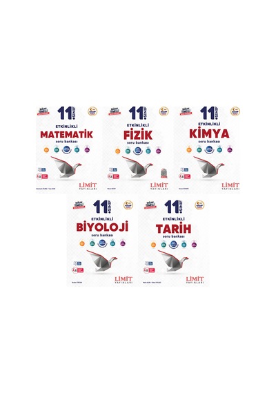 Limit 2027 11. Sınıf Matematik + Fizik + Kimya + Biyoloji + Tarih Soru Bankası Seti 5 Kitap Maarif Model