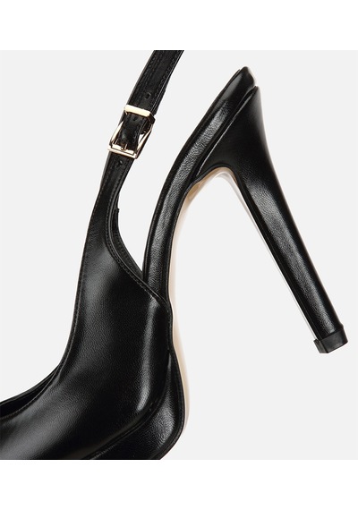 Hotiç Kadın Siyah Sivri Burunlu Platformlu Yüksek Topuklu Arkası Açık Stiletto