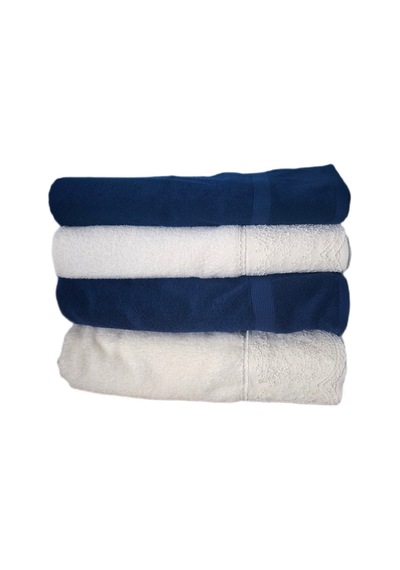 Branch Best Set Hamam Takımı 4 Parça Havlu Seti Krem-lacivert