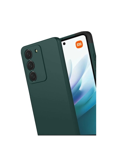 Xiaomi Redmi 15 4g Kılıf Biye Yumuşak Silikon Case Koyu Yeşil
