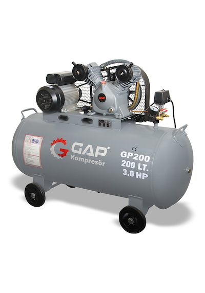 Gap Kompresör GP200  Pistonlu 200 L 2 Kafa 8 Bar Hava Kompresörü