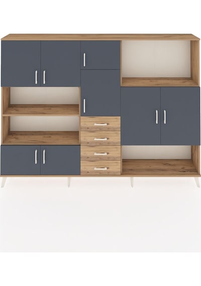 Arges Dolap 10 Raflı 4 Çekmeceli 8 Kapaklı 220x30x163 Çam-antrasi Çam-antrasit/çam Arges Dolap 10 Raflı 4 Çekmeceli 8 Kapaklı 220x30x163 Çam-antrasi Çam-antrasit/çam