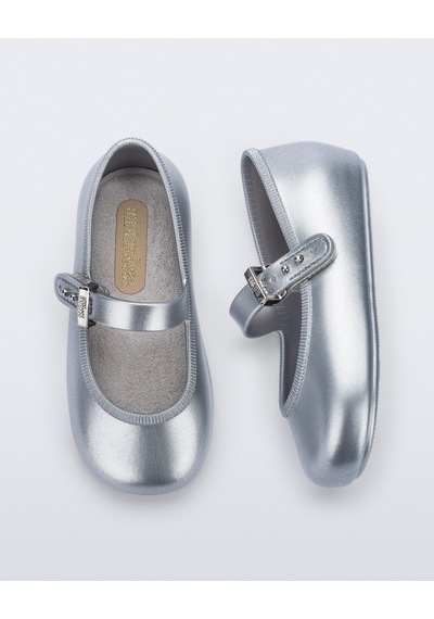 Mini Melissa Soft Ballerina Gümüş Kız Çocuk Babet 36240 Gri