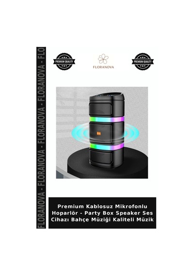 Premium Kablosuz Mikrofonlu Hoparlör - Party Box Speaker Ses Cihazı Bahçe Müziği Kaliteli Müzik