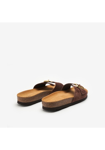 Cocoa Terlik Kadın 17b0 Frau Velour-s Suede Band Kahverengi