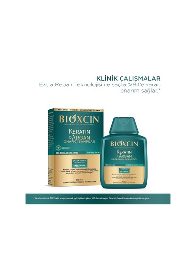 Keratin & Argan Onarıcı Şampuan 2 X 300 Ml Yıpranmış Ve Hasar Görmüş Saçlar İçin Hidrolize Keratin + A