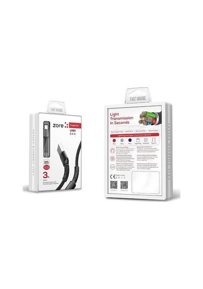 Zore Ls65 Type C Usb 3.0 Hızlı Şarj Ve Data Kablosu 3 Metre 2.4A