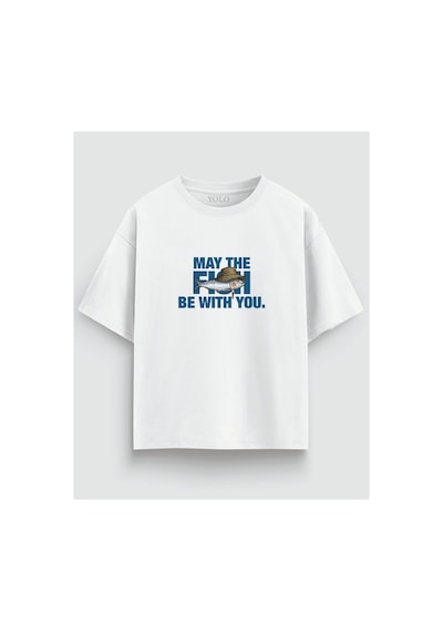 Yolo Street May The Fish Be With You Balıkçı Baskılı Oversize Beyaz Tişört %100 Pamuk Beyaz Yolo Street May The Fish Be With You Balıkçı Baskılı Oversize Beyaz Tişört %100 Pamuk Beyaz