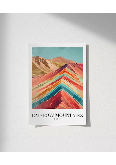 Çerçevesiz Poster Rainbow Mountains Peru