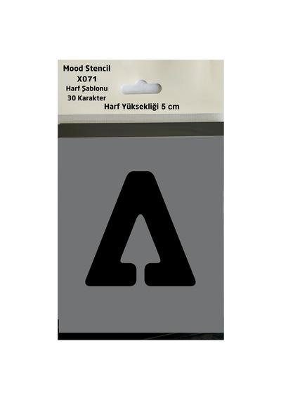 Stencil Harf Boyama Şablonu X071 Harf Yüksekliği 5 Cm