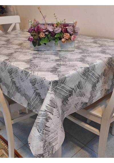 Elyaflı Pvc Masa Örtüsü Modern, Dayanıklı, Silinebilir Ve Şık Görünüm Mrl88 Gri