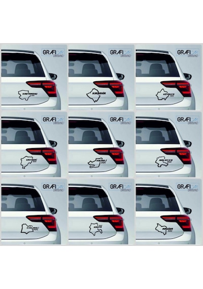 Harita Yarış Pisti Görünüm Sticker 2'Li Paket - 81 Il Parlak Siyah