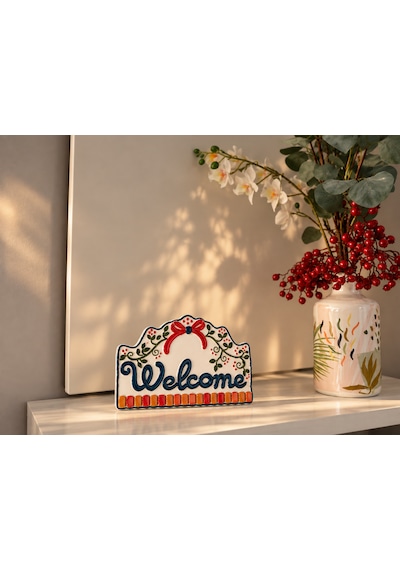 El Yapımı Seramik Welcome Dekor Giriş & Antre Dekoru 0
